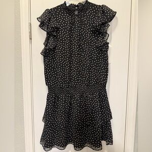Express Black and White Polka Dot Mini Dress